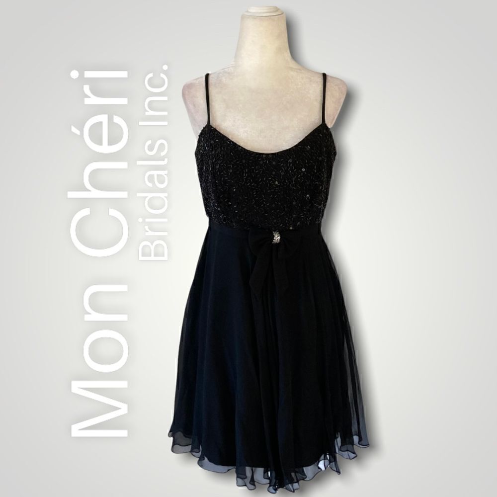 Mon Cheri Bridals Inc., Vintage Beaded Babydoll Cocktail Party Dress 80s 90s